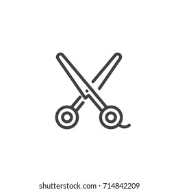 Scissors line icon, outline vector sign, linear style pictogram isolated on white. Symbol, logo illustration. Editable stroke