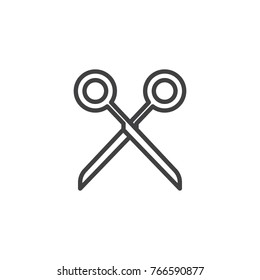 Scissors line icon, outline vector sign, linear style pictogram isolated on white. Symbol, logo illustration. Editable stroke