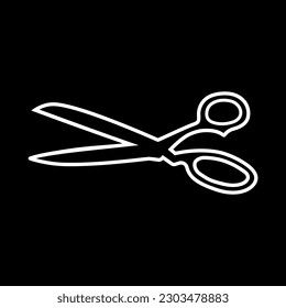 Scissors line icon. Pair of scissors for tailoring, hair cutting or other purposes . Vector Illustration