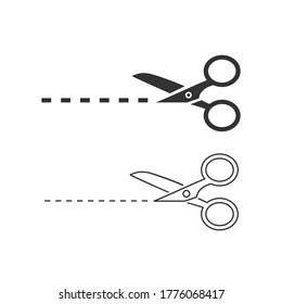 Scissors line icon set template. Vector illustration