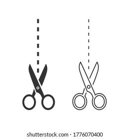 Scissors line icon set template. Vector illustration