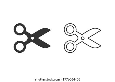 Scissors line icon set in trendy flat style. Scissors icon page symbol for your web site design. Scissors icon Vector illustration