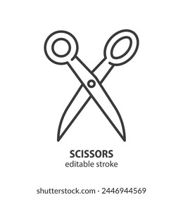 Scissors line icon. Tailor symbol. Editable stroke. Vector illustration.