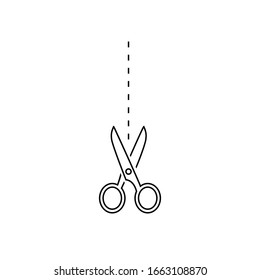 Scissors line icon template. Vector illustration