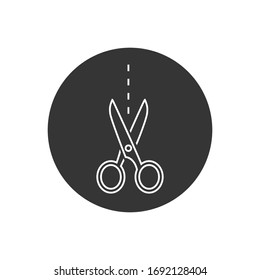 Scissors line icon template. Vector illustration