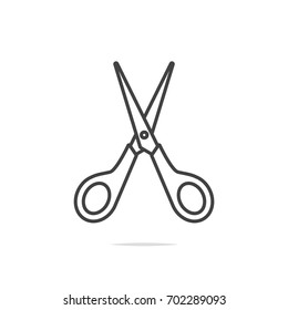 Scissors line icon vector