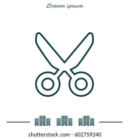 scissors line icon. vector illustration