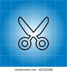 scissors line icon. vector illustration