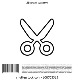 scissors line icon. vector illustration