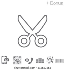 scissors line icon. vector illustration