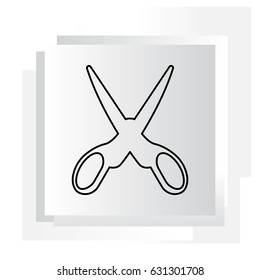 scissors line icon. vector illustration