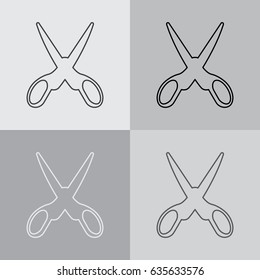 scissors line icon. vector illustration