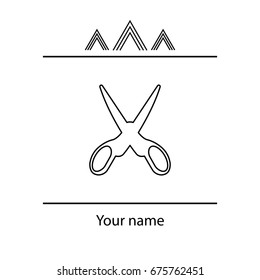 scissors line icon. vector illustration
