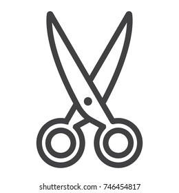 Scissors line icon, web and mobile, cut sign vector graphics, a linear pattern on a white background, eps 10.