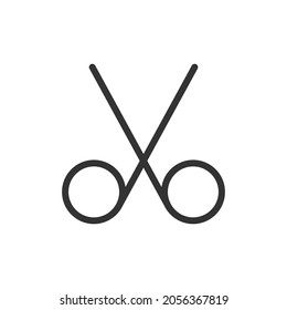 Scissors line icon. Web symbol for web and apps. Sign design in outline style. Scissors stroke object.