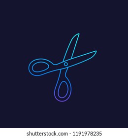 scissors line vector icon