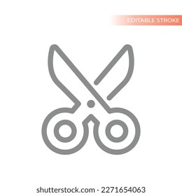 Scissors line vector icon. Paper or cosmetic scissor outline symbol.