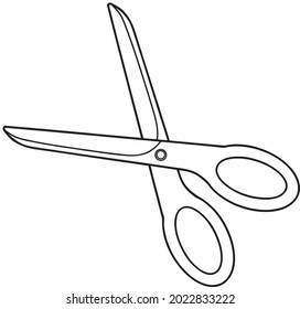 scissors line vector illustration isolated on white background