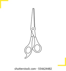 Scissors linear illustration. Shears isolated vector icon