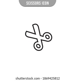 Scissors linear vector icon. Cutting element simple symbol. 