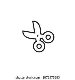 Scissors linear vector icon. Cutting element simple symbol. 