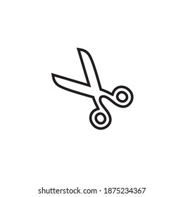 Scissors linear vector icon. Cutting element simple symbol. 