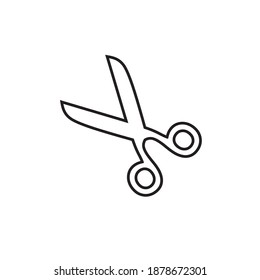 Scissors linear vector icon. Cutting element simple symbol. 