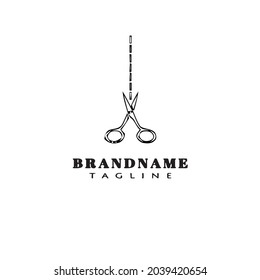 scissors logo cartoon icon design template black modern isolated vector cute