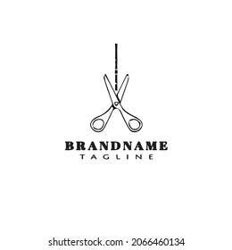 scissors logo cartoon icon design template cute modern isolated vector illustration