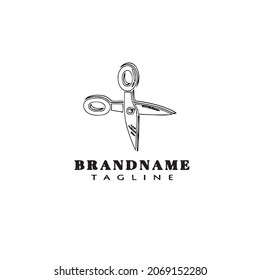 tijeras logo icono de dibujos animados plantilla de diseño negro aislamiento vector lindo