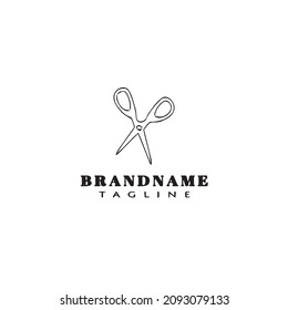 scissors logo cartoon icon design template black modern isolated vector illustration