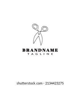 scissors logo cartoon icon design template black modern isolated vector illustration