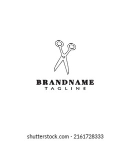 scissors logo cartoon icon design template black modern isolated vector illustration