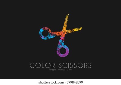 Scissors logo. Color scissors logo design. Creative logo