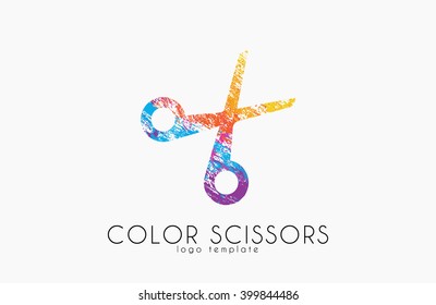 Scissors logo. Color scissors logo design. Creative logo