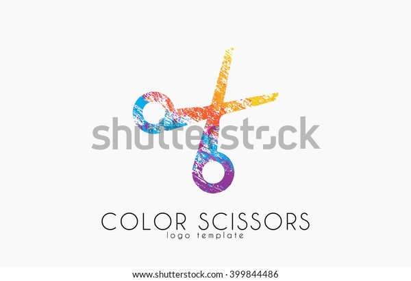Scissors\
logo. Color scissors logo design. Creative\
logo