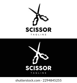 Scissors Logo, Cutting Tools Vector, Barbershop Razor Scissors Simple Design, Illustration Template Icon