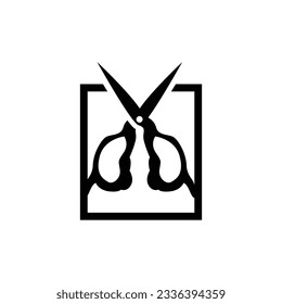 Scissors Logo, Cutting Tools Vector, Barbershop Razor Scissors Simple Design, Illustration Template Icon