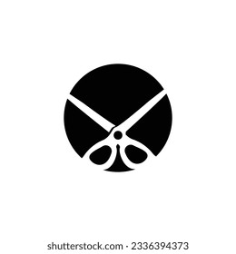 Scissors Logo, Cutting Tools Vector, Barbershop Razor Scissors Simple Design, Illustration Template Icon