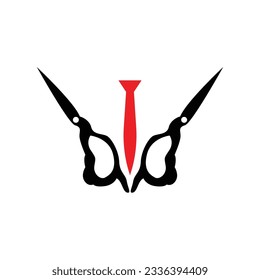Scissors Logo, Cutting Tools Vector, Barbershop Razor Scissors Simple Design, Illustration Template Icon