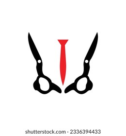 Scissors Logo, Cutting Tools Vector, Barbershop Razor Scissors Simple Design, Illustration Template Icon