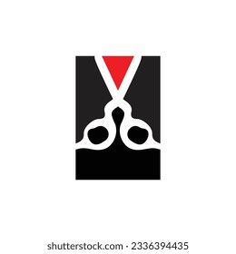 Scissors Logo, Cutting Tools Vector, Barbershop Razor Scissors Simple Design, Illustration Template Icon