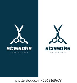 Scissors Logo, Cutting Tools Vector, Barbershop Razor Scissors Simple Design, Illustration Template Icon