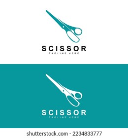 Scissors Logo Design, Barbershop Shaver Vector, Babershop Scissors Brand Illustration