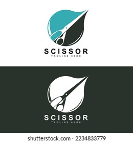 Scissors Logo Design, Barbershop Shaver Vector, Babershop Scissors Brand Illustration