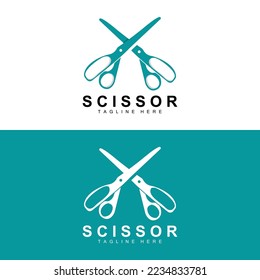 Scissors Logo Design, Barbershop Shaver Vector, Babershop Scissors Brand Illustration