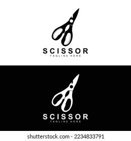 Scissors Logo Design, Barbershop Shaver Vector, Babershop Scissors Brand Illustration