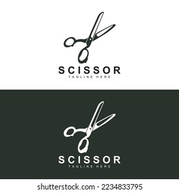 Scissors Logo Design, Barbershop Shaver Vector, Babershop Scissors Brand Illustration