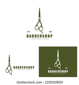 Scissors Logo Design, Barbershop Shaver Vector, Babershop Scissors Brand Illustration