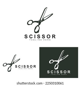 Scissors Logo Design, Barbershop Shaver Vector, Babershop Scissors Brand Illustration